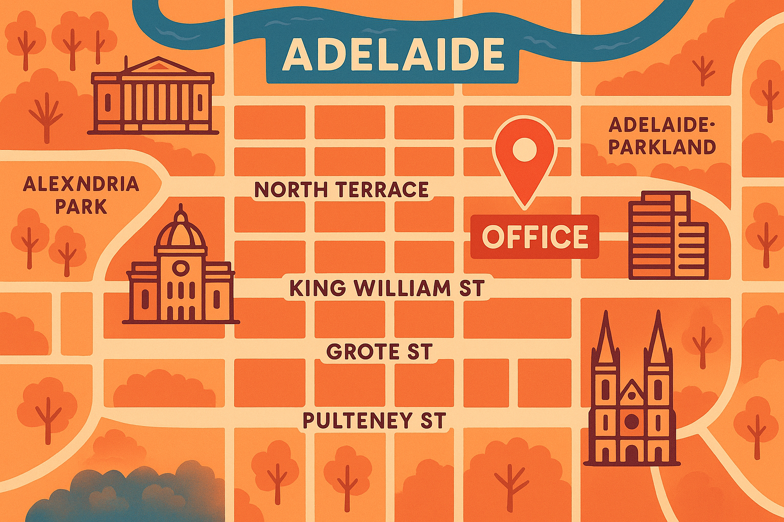 Adelaide Office Map